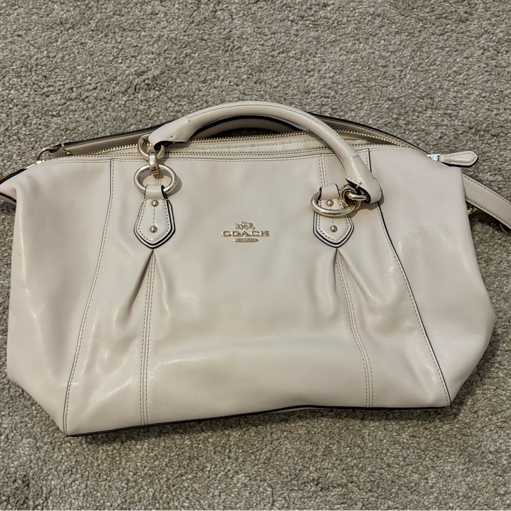 Cream Coach purse